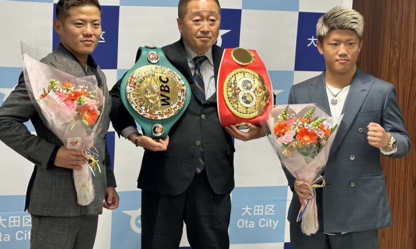 重岡兄弟が大田区長に表敬訪問